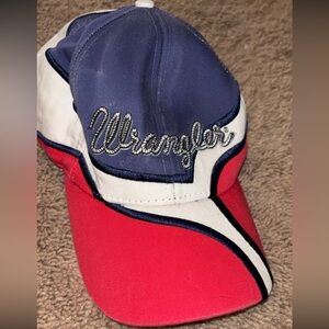 Vintage red, white and blue rope Wrangler hat